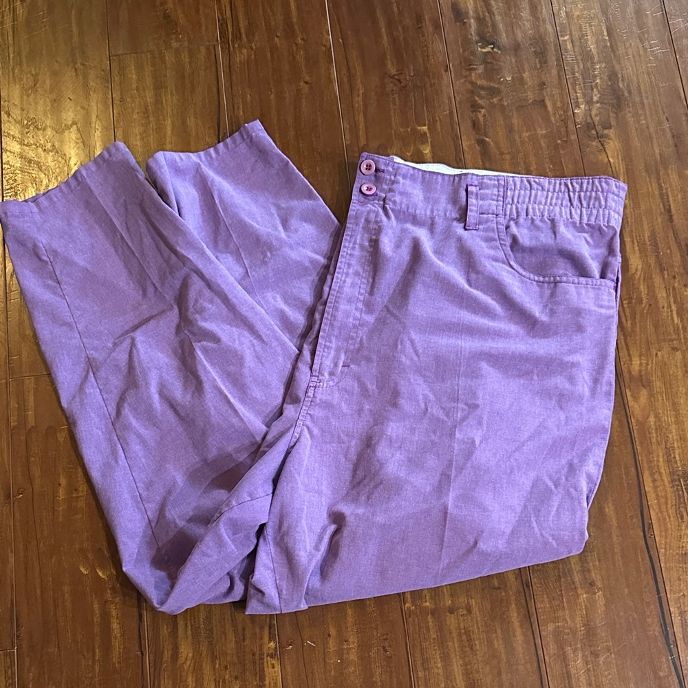 Vintage PS GITANO Purple Pants Plus Size 22W Short High Rise Retro 90s